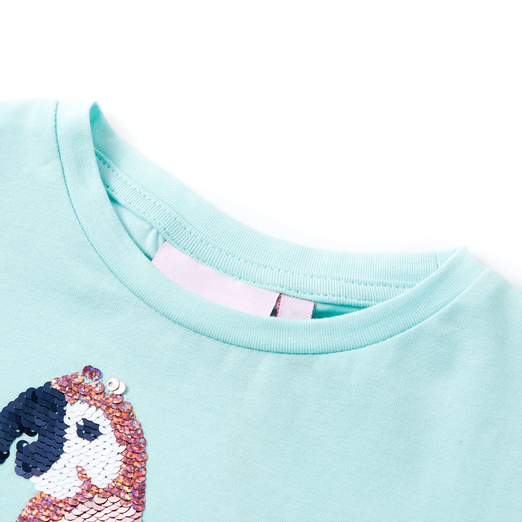 VidaXL Kindershirt 128 lichtzeeblauw