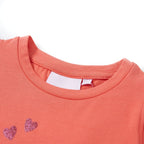 VidaXL Kindershirt met ruches aan de mouwen 128 koraalkleurig
