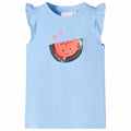 VidaXL Kindershirt met ruches aan de mouwen 92 lichtblauw