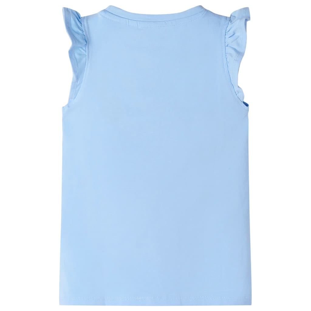 VidaXL Kindershirt met ruches aan de mouwen 104 lichtblauw