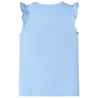 VidaXL Kindershirt met ruches aan de mouwen 104 lichtblauw