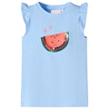 VidaXL Kindershirt met ruches aan de mouwen 128 lichtblauw