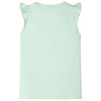 VidaXL Kindershirt met ruches aan de mouwen 104 zachtgroen