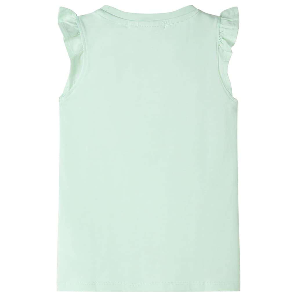VidaXL Kindershirt met ruches aan de mouwen 104 zachtgroen