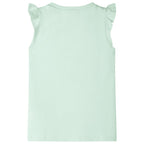 VidaXL Kindershirt met ruches aan de mouwen 140 zachtgroen