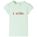 VidaXL Kindershirt met kapmouwen 116 zachtgroen