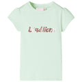 VidaXL Kindershirt met kapmouwen 128 zachtgroen