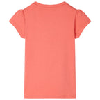 VidaXL Kindershirt met kapmouwen 92 koraalkleurig