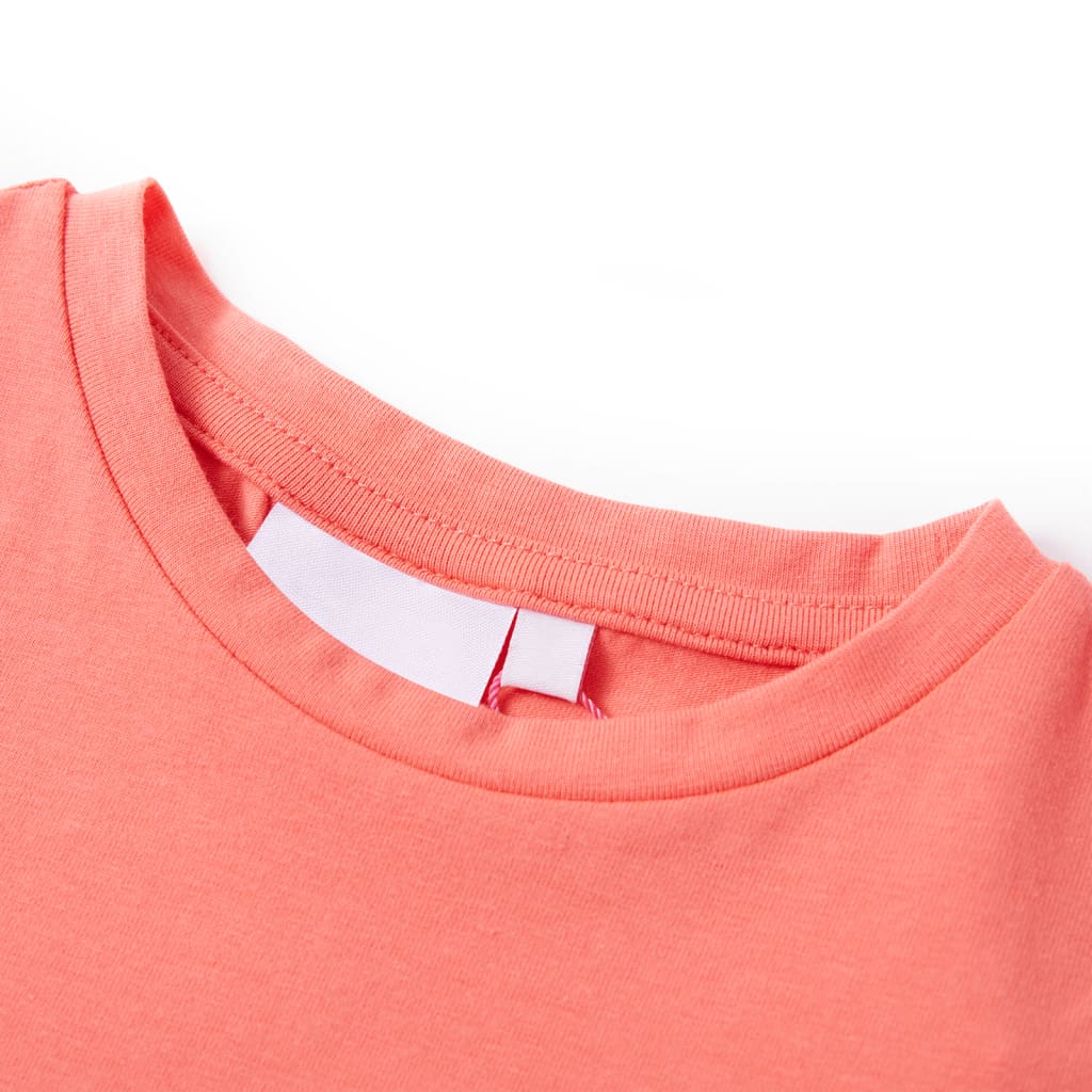 VidaXL Kindershirt met kapmouwen 92 koraalkleurig