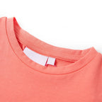 VidaXL Kindershirt met kapmouwen 128 koraalkleurig
