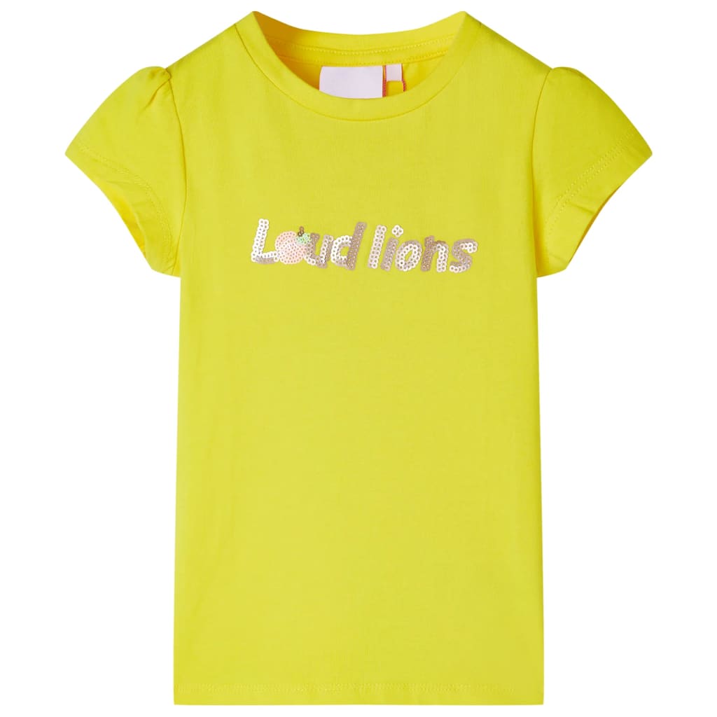 VidaXL Kindershirt met kapmouwen 92 felgeel