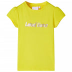VidaXL Kindershirt met kapmouwen 104 felgeel