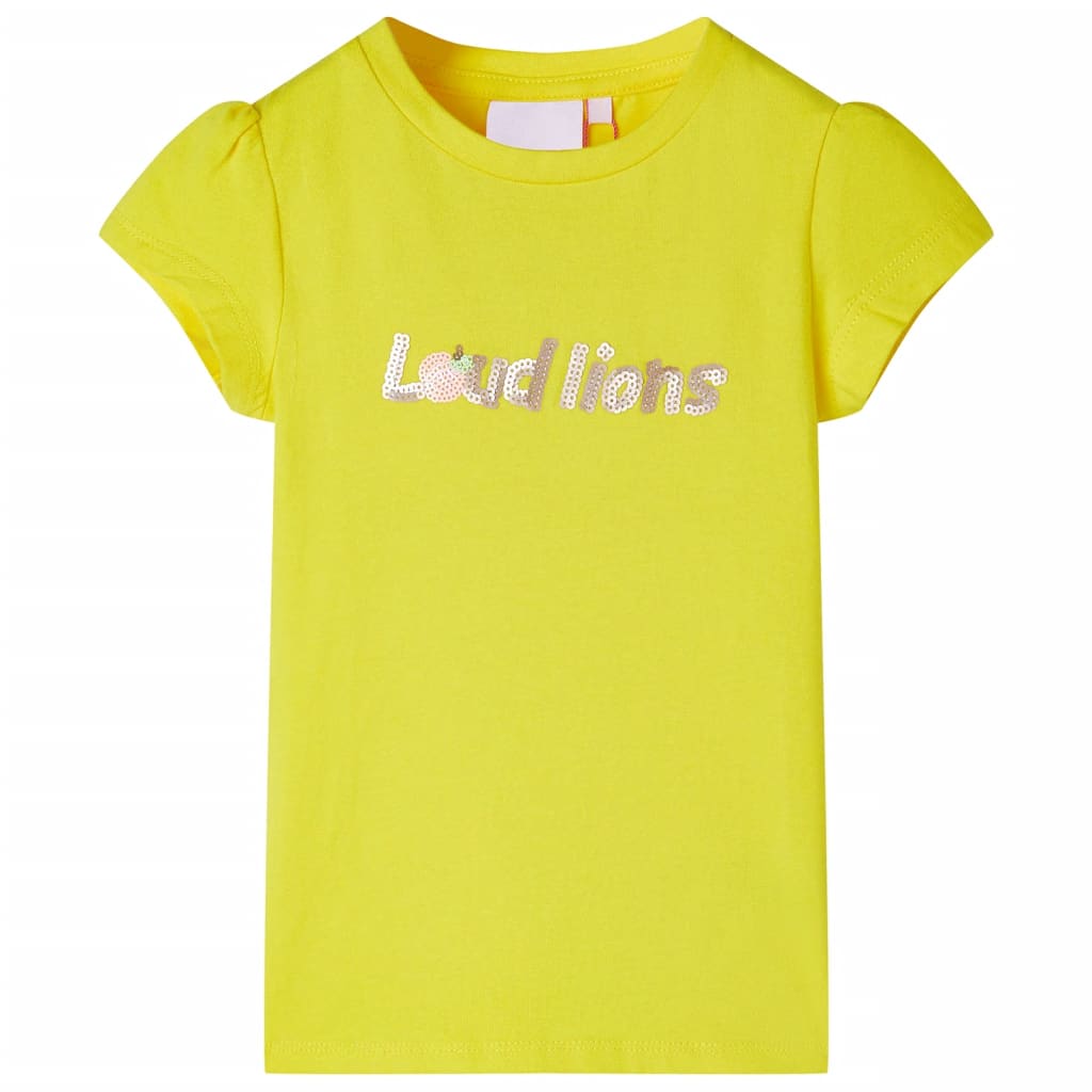 VidaXL Kindershirt met kapmouwen 104 felgeel