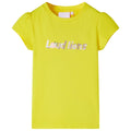 VidaXL Kindershirt met kapmouwen 128 felgeel
