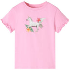 Vidaxl kindershirt met korte mouwen 116 felroze