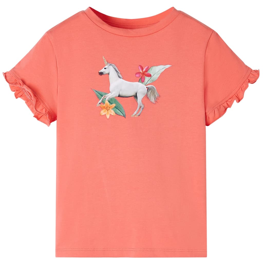 VidaXL Kindershirt met korte mouwen 92 koraalkleurig