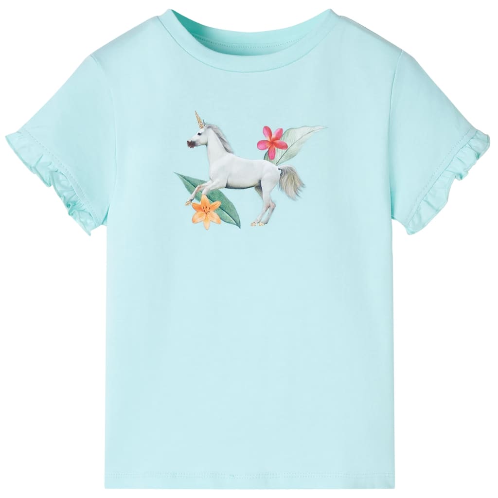 VidaXL Kindershirt met korte mouwen 140 lichtzeeblauw