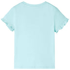 VidaXL Kindershirt met korte mouwen 140 lichtzeeblauw