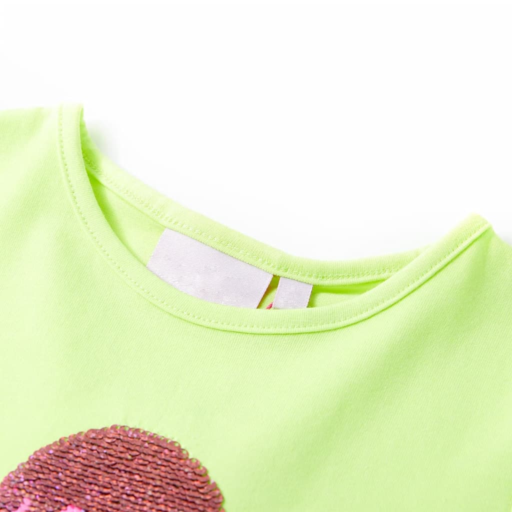 VidaXL Kindershirt 128 neongeel