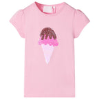 VidaXL Kindershirt 128 felroze
