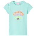VidaXL Kindershirt 128 lichtzeeblauw