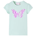 VidaXL Kindershirt met kapmouwen 116 lichtmintkleur