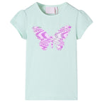 VidaXL Kindershirt met kapmouwen 116 lichtmintkleur