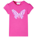 Vidaxl kindershirt met kapmouwen 104 donkerroze