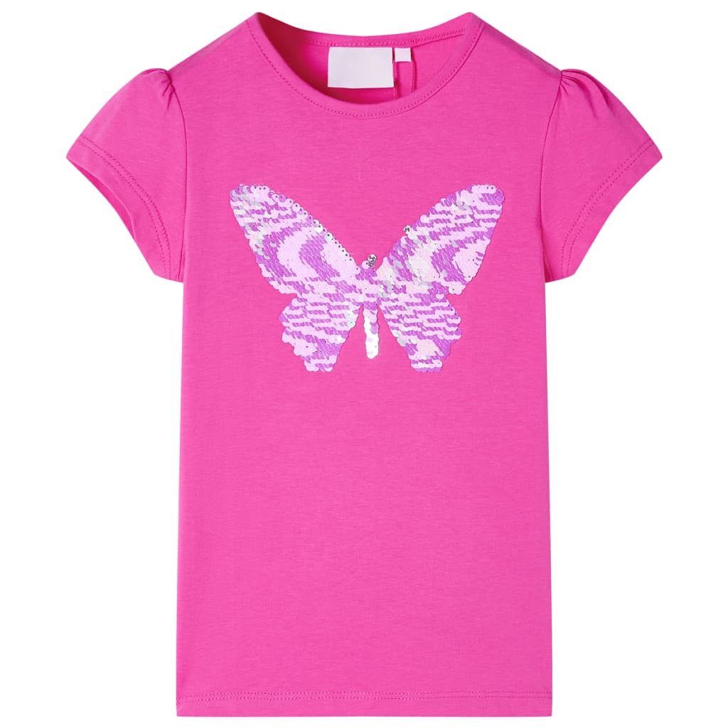 Vidaxl kindershirt met kapmouwen 104 donkerroze