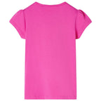 VidaXL Kindershirt met kapmouwen 128 donkerroze