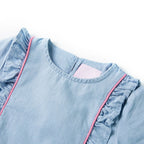 VidaXL Kinderjurk met ruches 116 zachtblauw