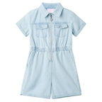 Vidaxl kinderonesie met korte mouwen 116 zachtblauw