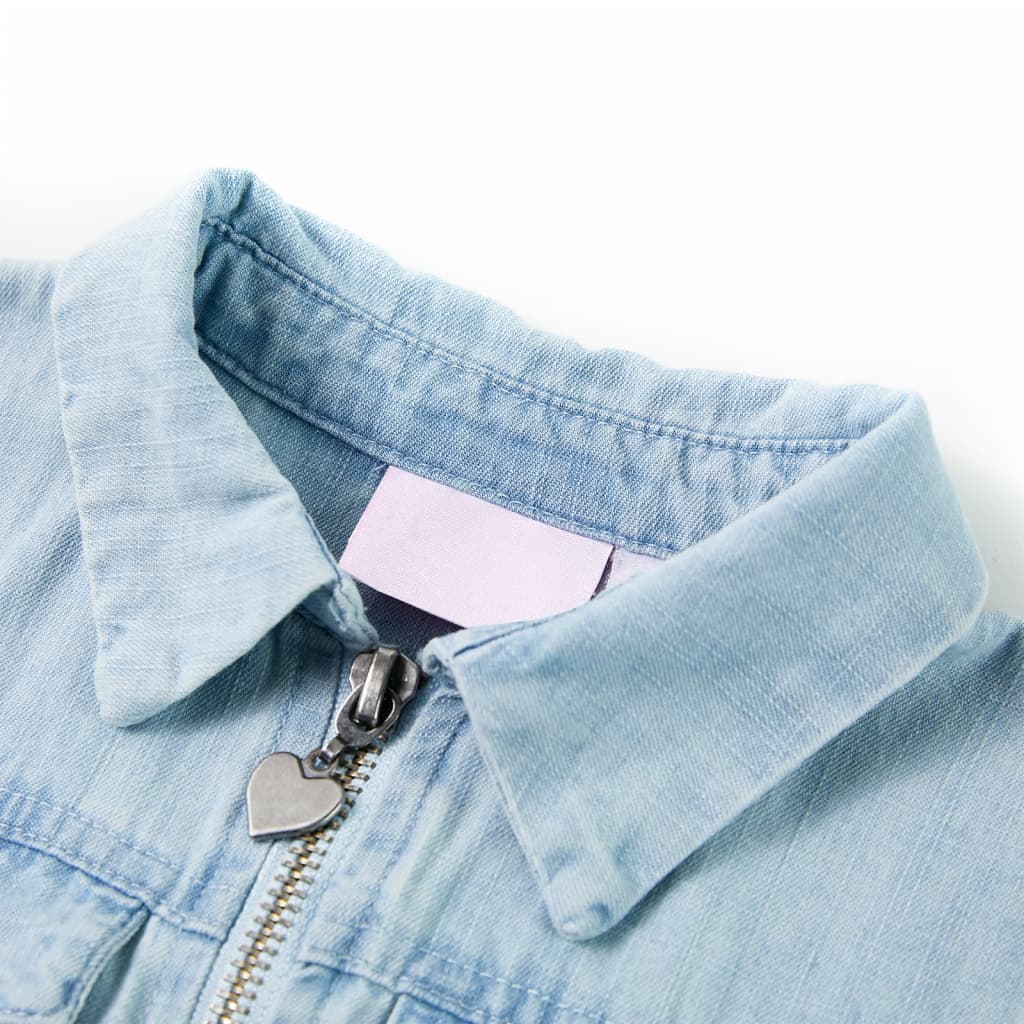 Vidaxl kinderonesie met korte mouwen 128 zachtblauw