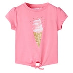 VidaXL Kindershirt 128 fluorescerend felroze