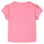 VidaXL Kindershirt 128 fluorescerend felroze