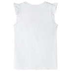 VidaXL Kindershirt met ruches aan de mouwen 128 ecru