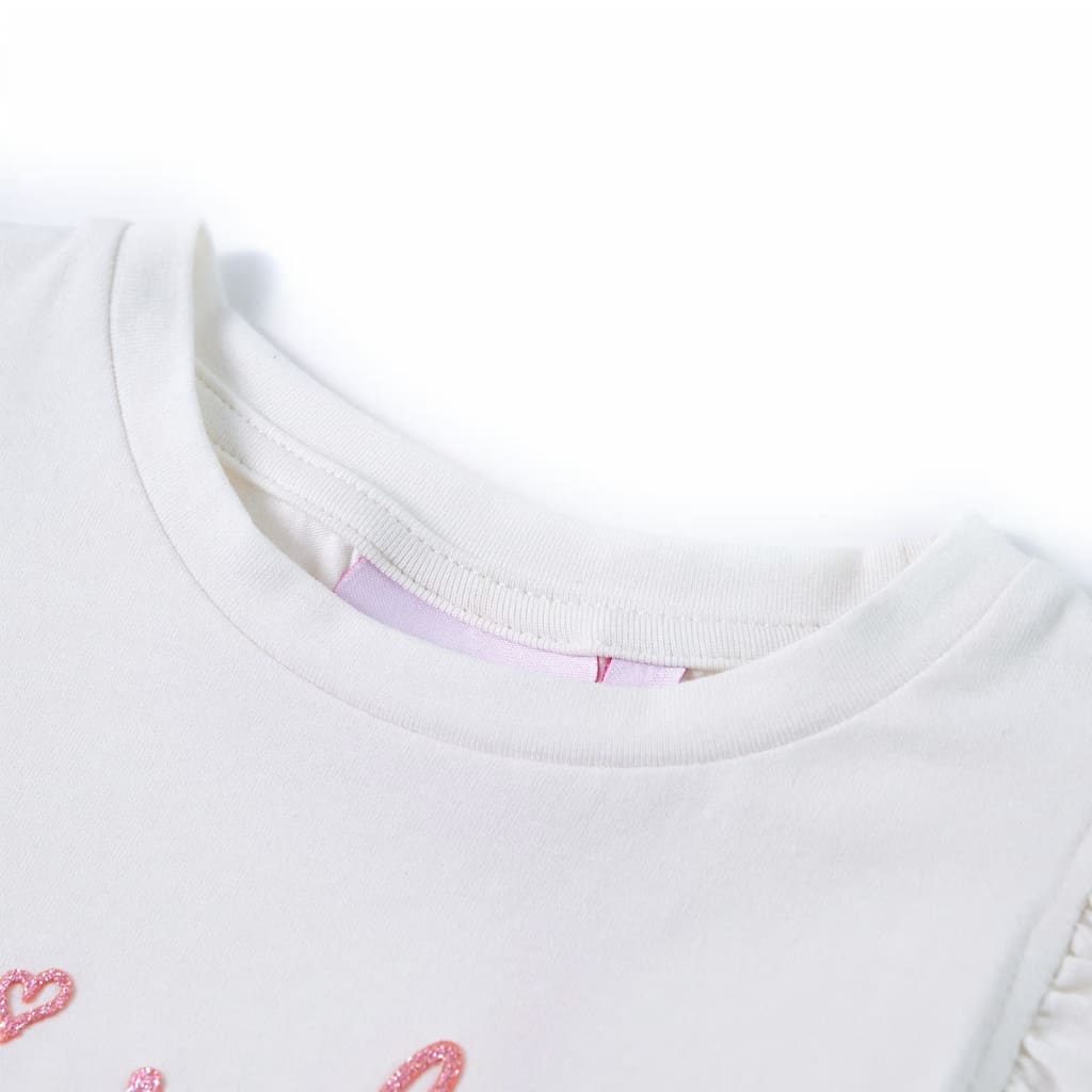 VidaXL Kindershirt met ruches aan de mouwen 128 ecru