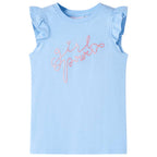 Vidaxl kindershirt met ruches aan de mouwen 128 lichtblauw