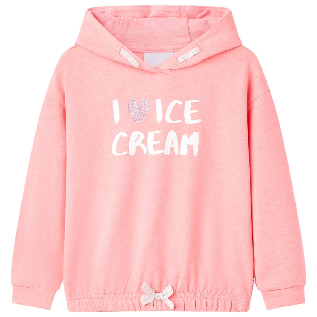 Vidaxl kindertrui met capuchon 104 felroze
