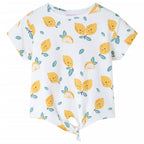 Vidaxl kindershirt met knoop in de zoom 128 ecru