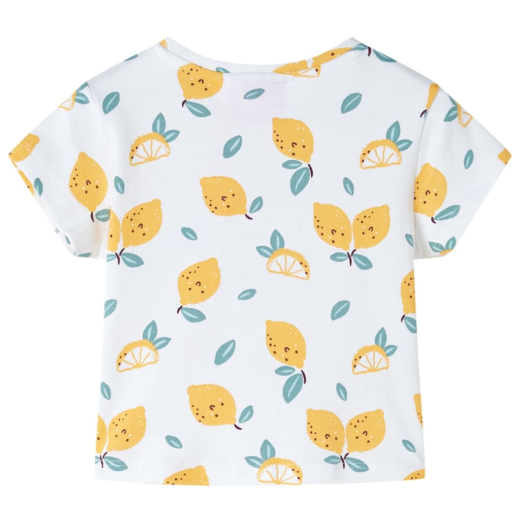 Vidaxl kindershirt met knoop in de zoom 128 ecru