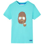 VidaXL Kindershirt met korte mouwen 128 zeeblauw