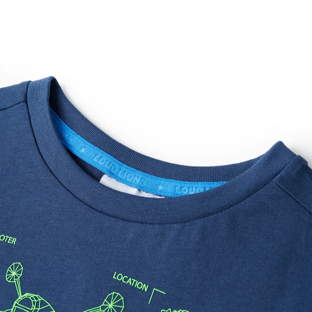 Vidaxl kindershirt 116 donkerblauw