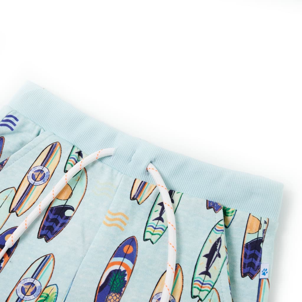 VidaXL Kindershorts met trekkoord 140 gemêleerd zachtblauw