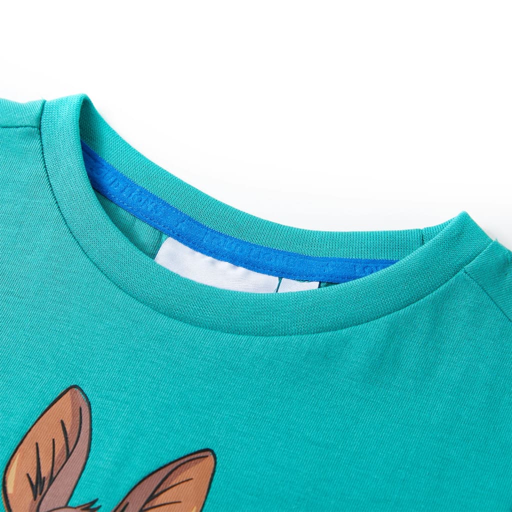 Vidaxl kindershirt met korte mouwen 140 donkermintkleurig