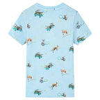 VidaXL Kindershirt 128 gemêleerd lichtblauw