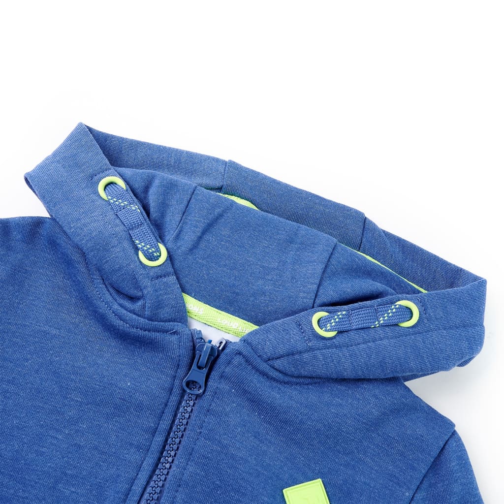 VidaXL Kindervest met capuchon en rits 140 gemêleerd blauw