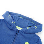 VidaXL Kindervest met capuchon en rits 140 gemêleerd blauw