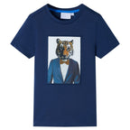 VidaXL Kindershirt met korte mouwen 92 donkerblauw
