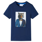 VidaXL Kindershirt met korte mouwen 116 donkerblauw